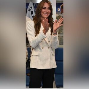 Zara   Double Breasted Textured Weave Blazer Jacket    Size XL